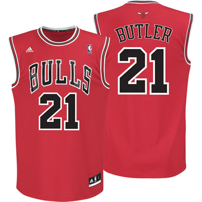  NBA Chicago Bulls 21 Jimmy Butler New Revolution 30 Swingman Red Jersey